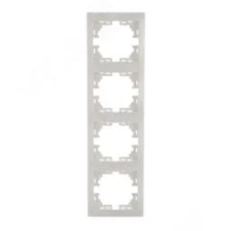 MIRA Рамка 4-ая вертикальная б/вст белый