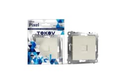 Розетка телефонная 1-м СП Pixel RJ11 механизм беж. TOKOV ELECTRIC TKE-PX-RT1-C02