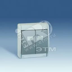 Рамка с двойной клавишей, с подсветкой, S44A, серый