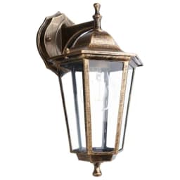 Светильник садовопарковый Feron 6102 шестигранный на стену вниз 60W E27 230V черное золото 11127