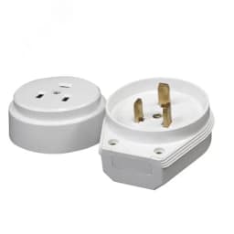 Разъем РШ-ВШ 32А 250В 2Р+РЕ открытой установки белый Универсал