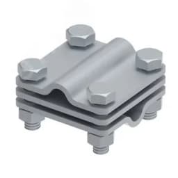 Соединитель крестовой 55х55 для параллельного, крестового и Т-образного соединения прутка диаметром 6-10 мм. С разделительной пластиной. Монтаж с помощью 4 винтов с шестигранной головкой M8X25 и 4 шестигранных гаек M8. Материал - горячеоцинкован