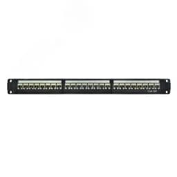 Патч-панель модульная 19". 1U.CAT6A. 24 порта RJ45. экранированная