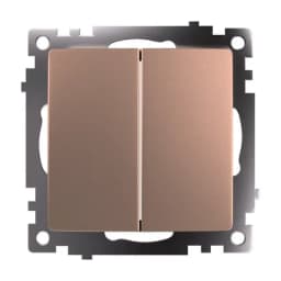 Переключатель2клавишный механизм STEKKER GLS10710702 250V 10А серия Катрин шампань 49169