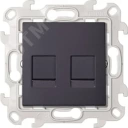 Розетка для передачи данных 2xRJ45 Cat.6 UTP цвета графит S24 Harmonie