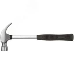 Молоток-гвоздодер, металлическая ручка, резиновая рукоятка 25 мм, 340 гр