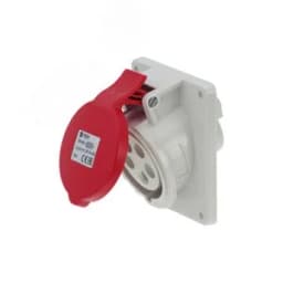 Розетка встраиваемая наклонная 16A/400V/3P+N+E/IP44, фланец 92x100