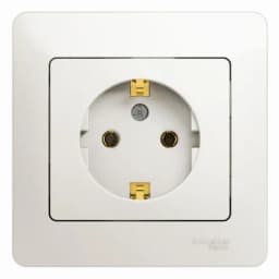 Розетка 1-м СП Glossa 16А IP20 с заземл. в сборе перламутр. SE GSL000642