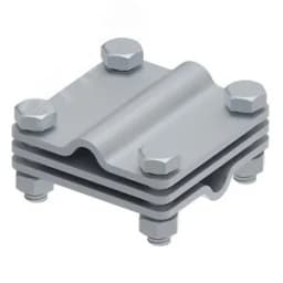 Соединитель крестовой 65х65 для параллельного, крестового и Т-образного соединения прутка диаметром 6-10 мм. С разделительной пластиной. Монтаж с помощью 4 винтов с шестигранной головкой M8X25 и 4 шестигранных гаек M8. Материал - горячеоцинкован