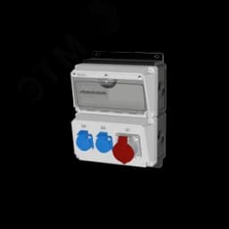 Комбинация розеток , Вход М32, клеммы, 1xCEE16A5p, 2xSchuko16A, IP44. 00-00033635 AlpenBox