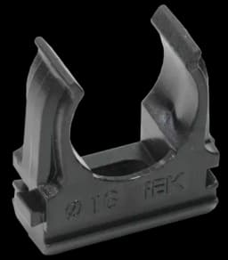 Клипса-зажим для труб D16 черная (100 шт)