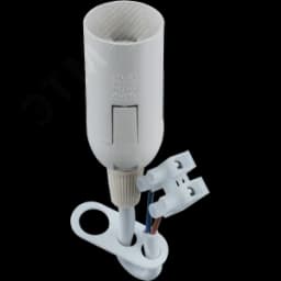 Патрон подвесной Е14 с проводом и клемной колодкой пластик белый