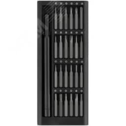 Отвертка с битами для точных работ, 25 шт, сталь S2, алюминиевый кейс, Профи FIT