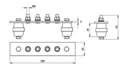 Комплект заземления для шкафов (шина заземления+винты) Hyperline TGRB-SET