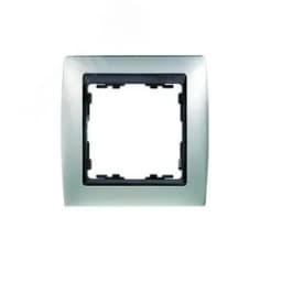 Рамка на 4 поста, S82, алюминий матовый - графит Simon