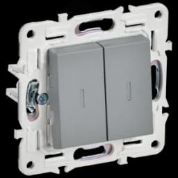 SKANDY Выключатель 2-клавишный проходной с индикацией 10А SK-V10Gr серый IEK