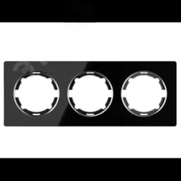 Рамка горизонтальная стеклянная тройная, цвет чёрный 2234941 ССТ