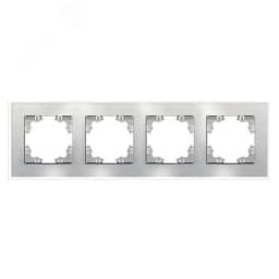 Афина рамка стеклянная четырехместная универсальная, серебро (еврослот) Универсал