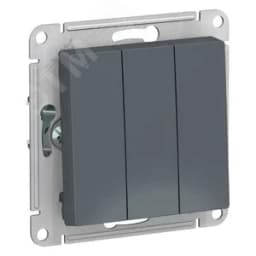 Выключатель трехклавишный ATLASDESIGN схема 1+1+1 10АХ механизм грифель