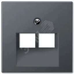Накладка 2-ой телефонной/компютерной розетки  IAE/UAE (1X8-пол.)  Серия Eco Profi  Материал- термопласт  Цвет- антрацит (крашеный).