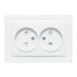 Розетка 2-м СП Минск 10А IP20 без заземл. защ. шторки бел. Basic EKF ERR10-102-100