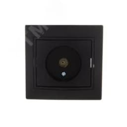 MIRA Розетка ТВ проходная чёрный бархат со вставкой (10шт/120шт)