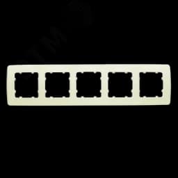 Рамка пятиместная, скрытой установки, цвет слоновая кость