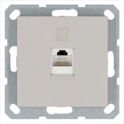 Розетка компьютерная 1-м RJ45 IP20 кат. 5E механизм тауп Jasmart G6105T