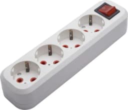 PST1641020 Розетка переносная разборная на 4 гнезда с выключателем с заземлением 250В 16A IP20 белая 39015