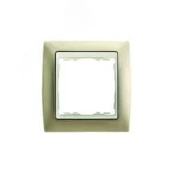 Рамка на 1 пост, S82, шампань матовая - сл.кость