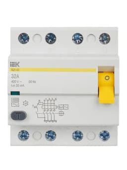 Выключатель дифференциального тока (УЗО) 4п 32А 30мА тип AC ВД1-63 KARAT IEK MDV10-4-032-030