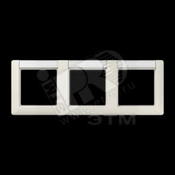 Рамка 3 поста с полем для надписи горизонтальная слоновая кость JUNG