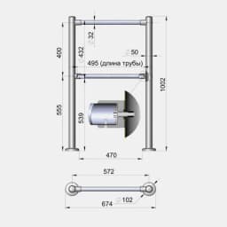 Комплект ограждения 3V 0.5 м (без вертикальных стоек) ТриВиТех
