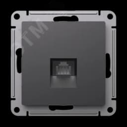 ATLASDESIGN РОЗЕТКА компьютерная RJ45, кат. 6A, механизм, БАЗАЛЬТ