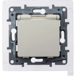 Розетка с заземлением IP44 - Legrand Etika - со шторками с защитной крышкой 16А 250В винтовые зажимы - слоновая кость 672326