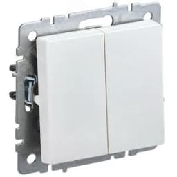 BRITE Выключатель двухклавишный проходной 10А ВС10-2-6-БрЖ жемчуг