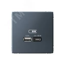 ARTGALLERY USB розетка A + тип-C 45Вт высокоскор.заряд. QC, PD, механизм, грифель Systeme Electric