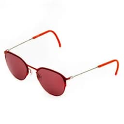 Очки красные солнцезащитные из титана с красными линзами. Модель 21