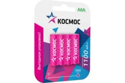 Аккумулятор AAA/R03 1100мА.ч Ni-MH (блист.4шт) КОСМОС KOCR03NIMH1100mAh4BL