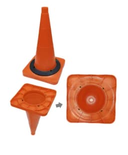 Конус дорожный - КС-2.2.0 - 520 мм мягкий без полос + утяжелитель, квадратное основание. (комплект 5 шт.)