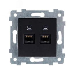 Аксиома Механизм розетки низковольтной ПК скрытой установки двойная РК2-451 Оникс 151001 Кунцево