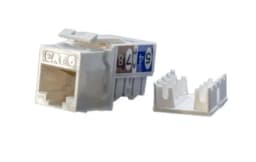 Вставка Keystone Jack RJ-45 (8P8C) Hyperline KJ9-8P8C-C6-90-WH (белый)