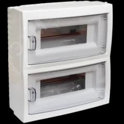 Щит распределительный навесной с 0 шиной 24М пластиковый белый прозрачная дверь