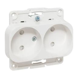 Стокгольм Механизм Розетки 2-местной б/з 10А автоматические клеммы белый с защ. штор. EKF PROxima