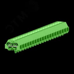 Клемма TB 2-2 с бок. подключ. с защелк. ножками, сечение 1,5 мм. кв., зеленая