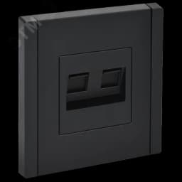 FORTE&PIANO Розетка двойная RJ11+RJ45 кат.5E FP135 черный IEK