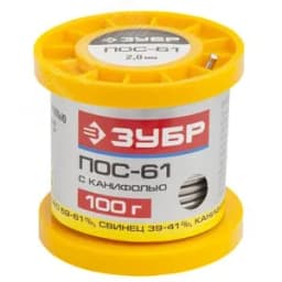 Припой , ПОС 61, трубка с канифолью, 100г, 2мм