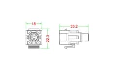 Вставка формата Keystone Jack с проходным адаптером RCA (зеленый) Hyperline KJ1-RCA/GN-D-WH