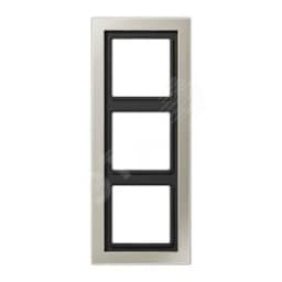 Рамка 3-я для горизонтальной/вертикальной установки Серия- LS-Design Материал- металл Цвет- благородная сталь