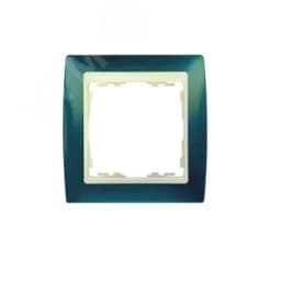 Рамка на 3 поста S82 синий металлик - слоновая кость Simon
